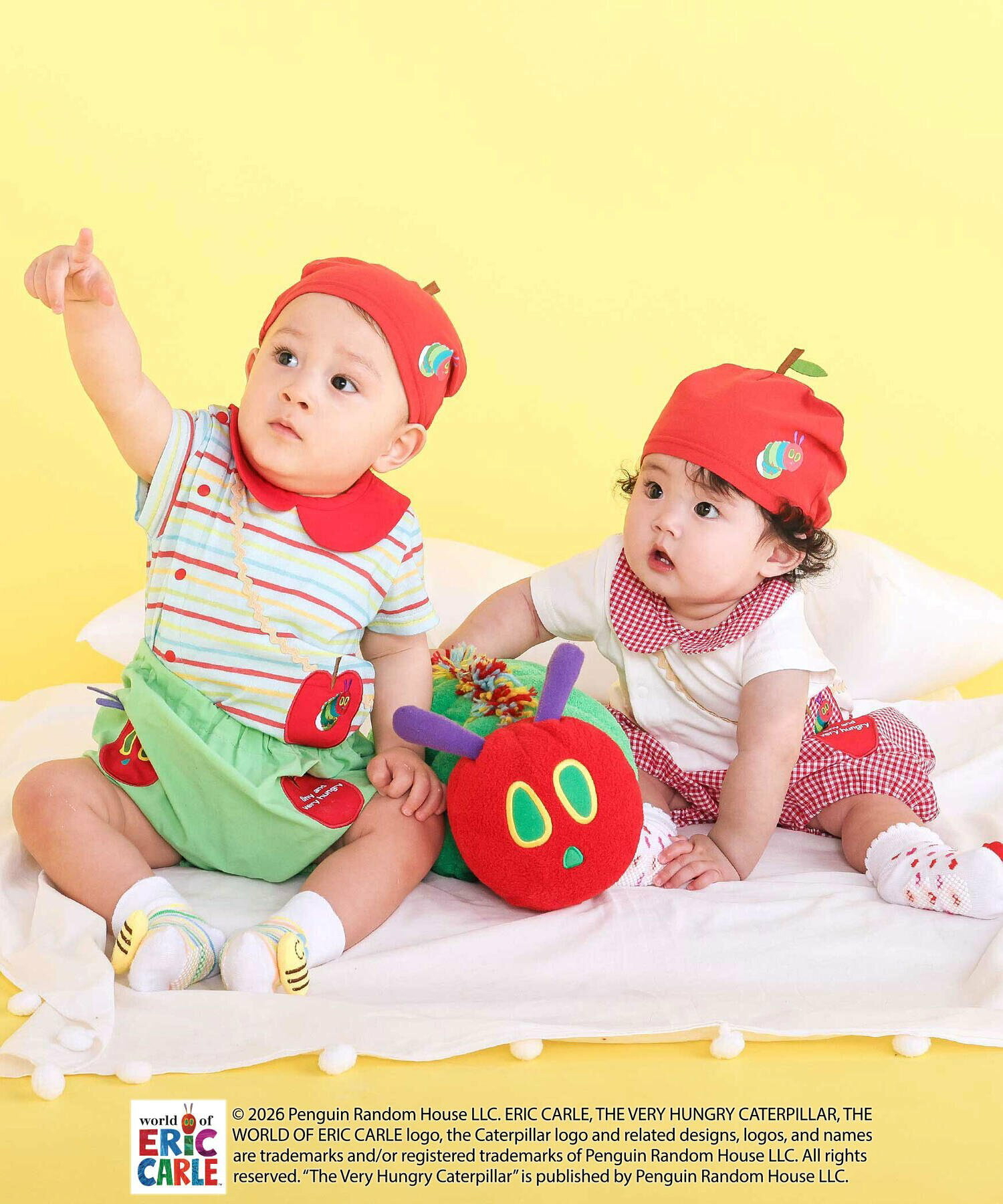 🇯🇵預訂 日本直送🇯🇵好餓的毛毛蟲兩色蘋果帽子燈籠褲兩件套裝