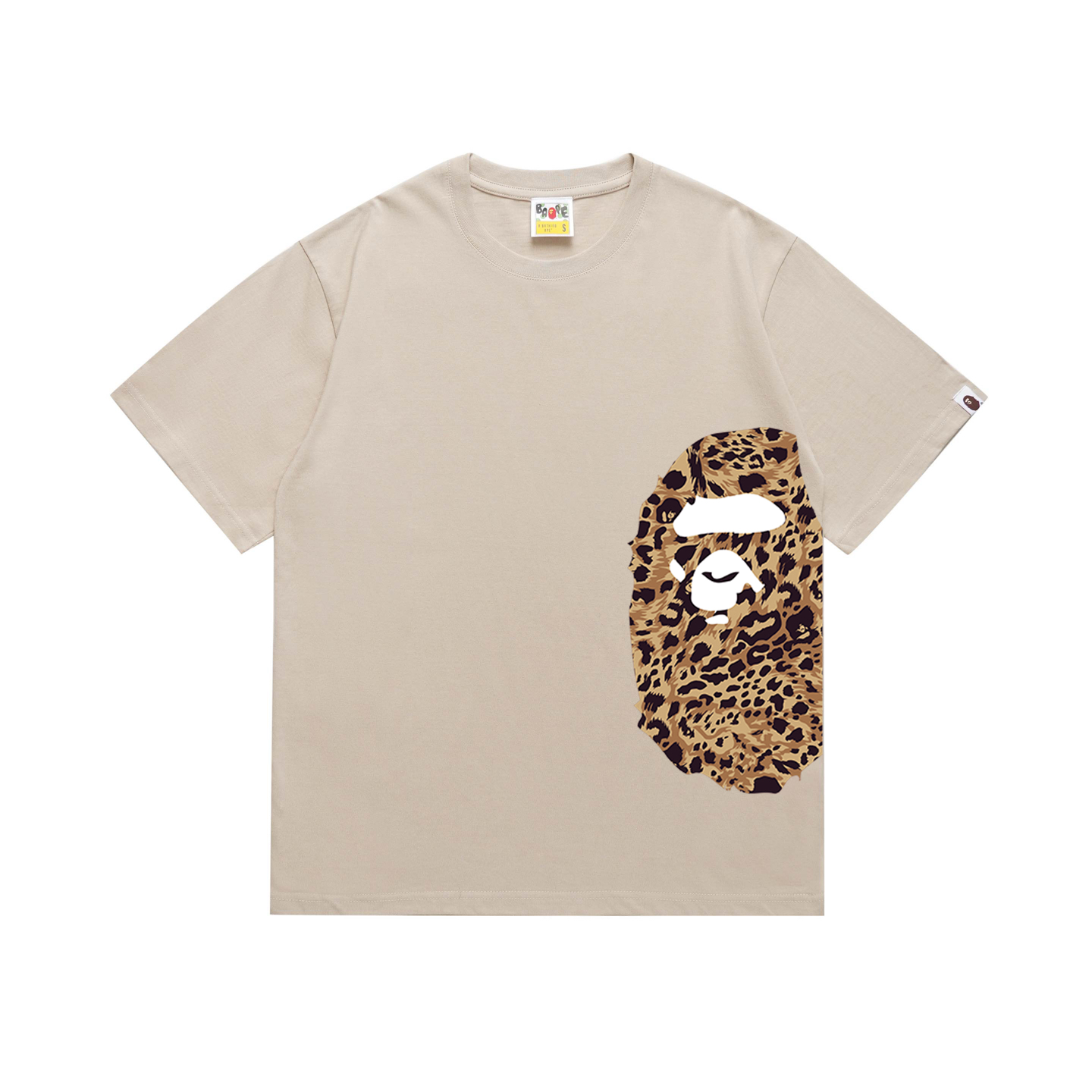Bape Wild Leopard Pattern Ape Head Relaxed Fit Tee