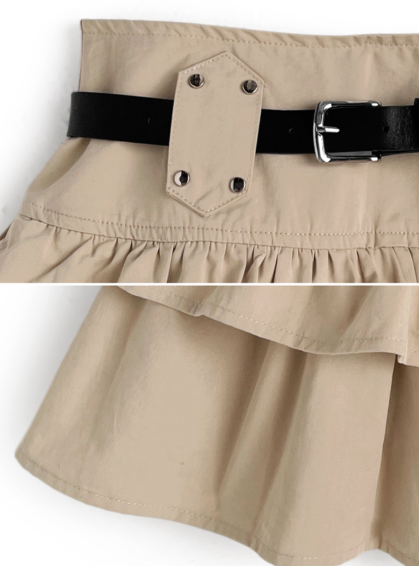 荷葉邊多層迷你裙 [ks187]