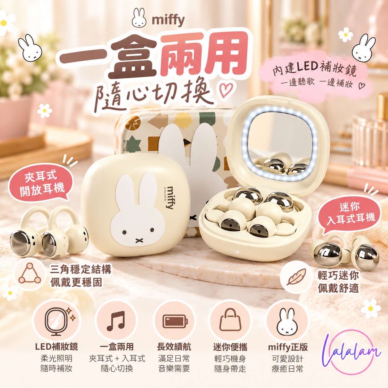 miffy 二合一雙享無線耳機【10/4 截單，預計 :10月中至尾發貨】