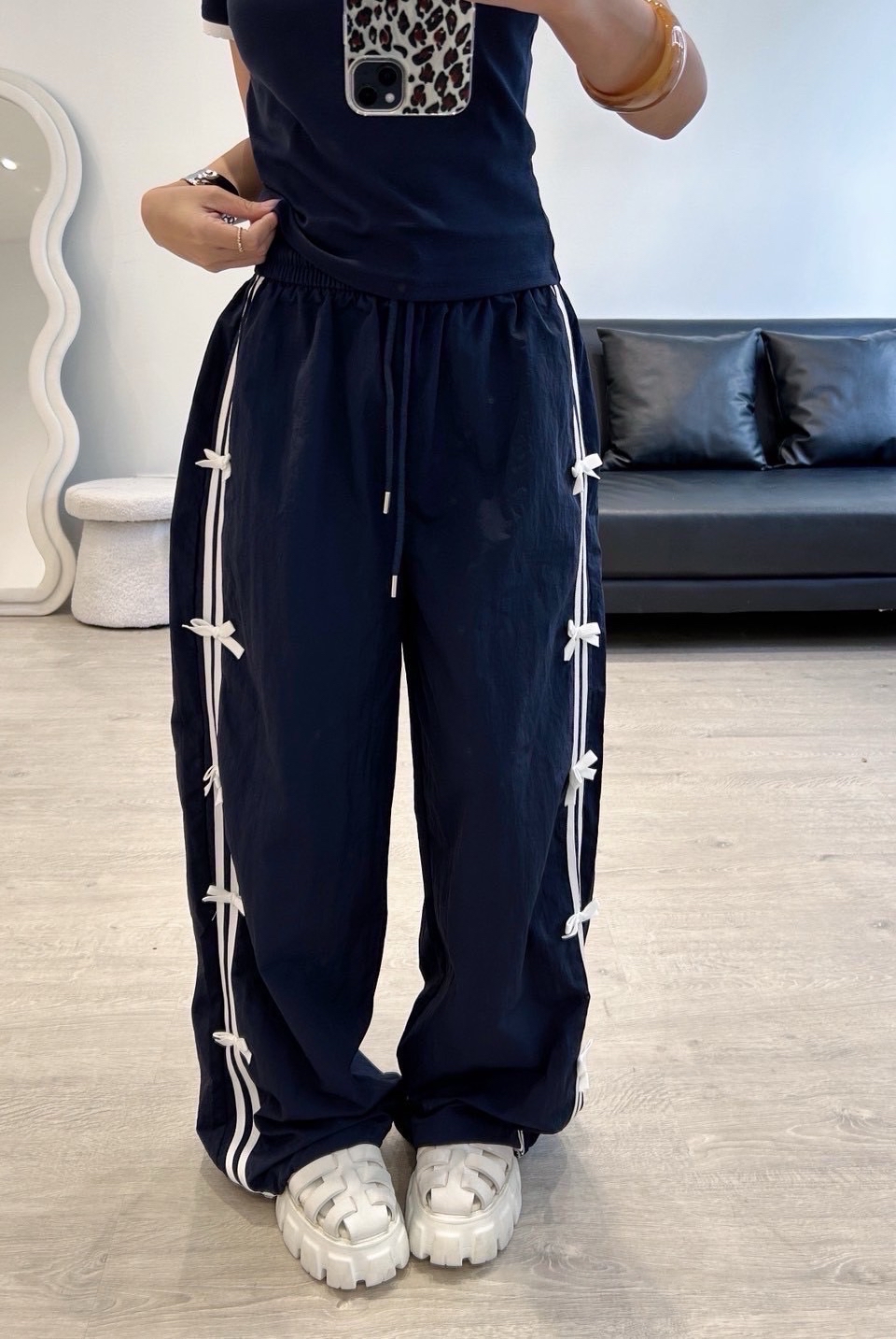 Bkk秋冬款 蝴蝶結速乾運動長褲