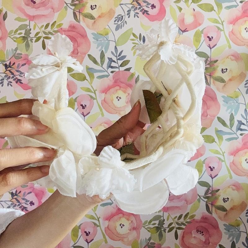 Preview - C.a. 1950-60s White Floral Headband / Vintage Bridal Headpiece(MT2130)