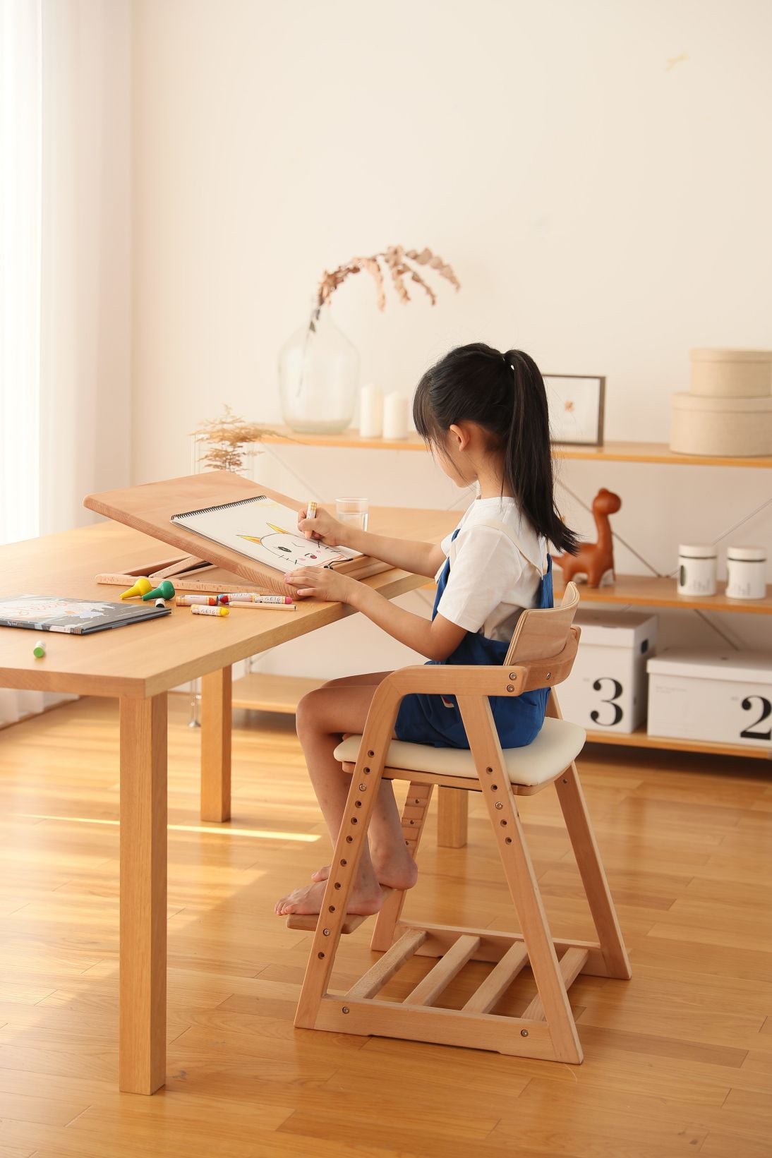 日本BSCR 兒童學習椅實木座椅 (適合6個月以上兒童至成人) **可加配餐盤**
