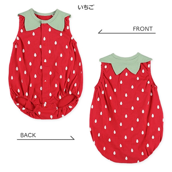 🆕【⭐訂購⭐】🌀 🇯🇵 日本直送🇯🇵 可愛草莓🍓/西瓜🍉造型 無袖連身衣🌀 [ELDA-0118][260422]