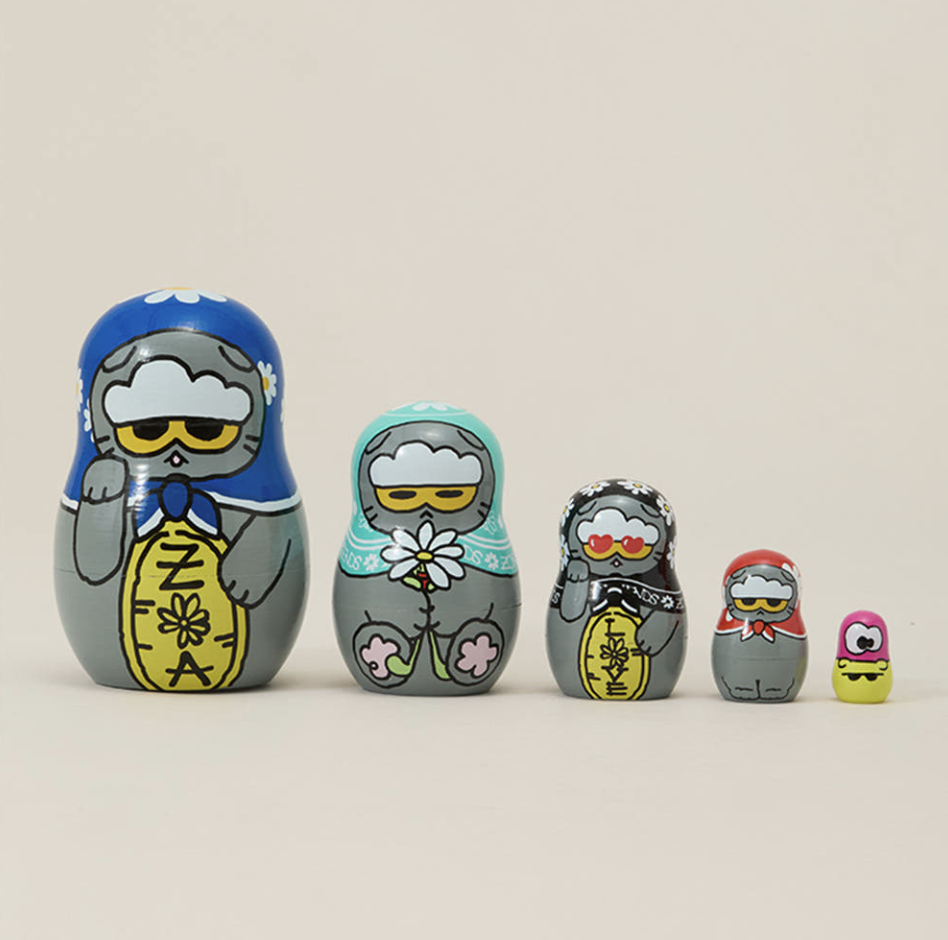 G-Dragon愛貓｜韓國 ZO&FRIENDS ZOA 俄羅斯娃娃木質擺設｜Matryoshka