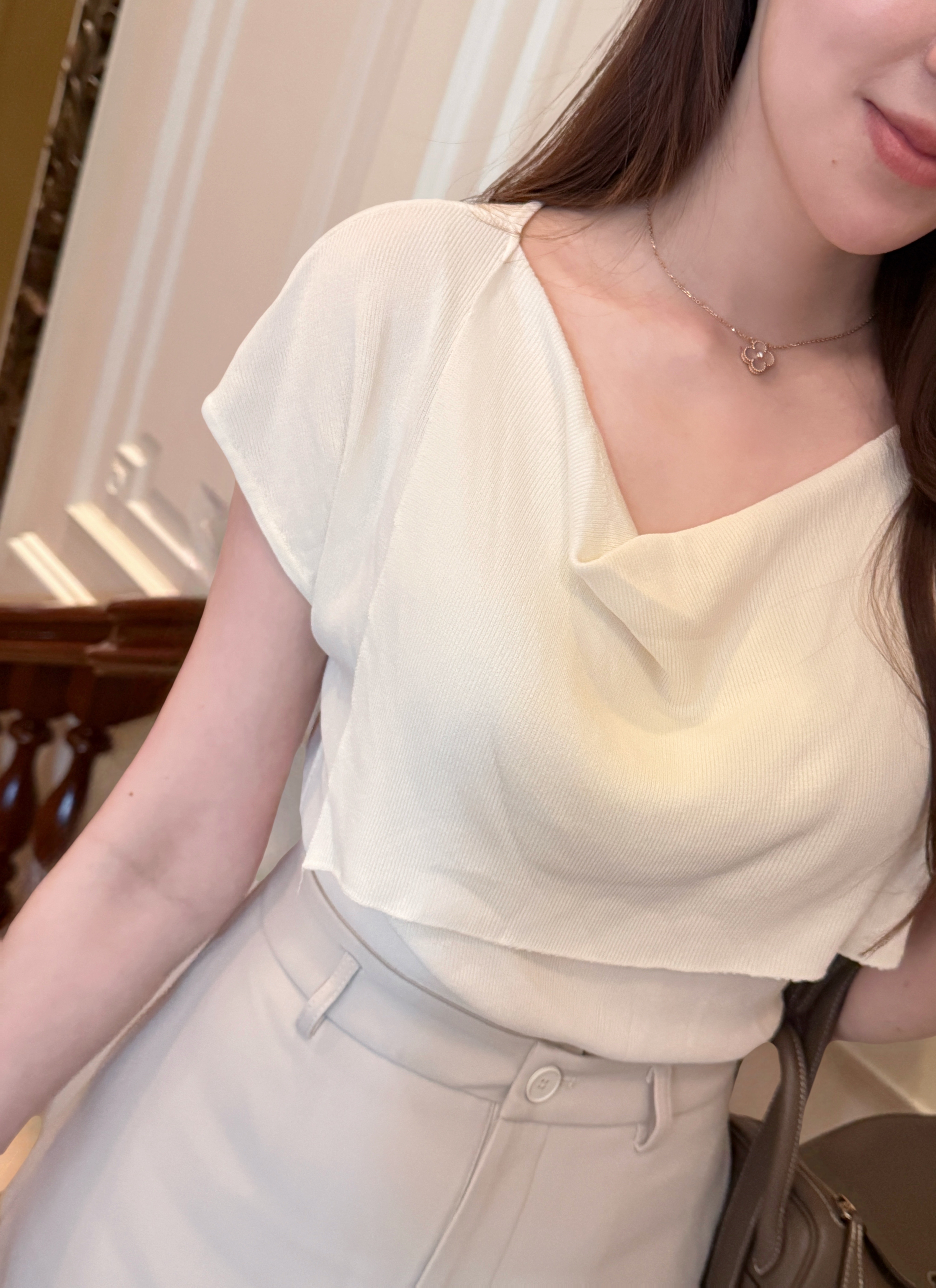 ♥︎氣質冰絲Draped top