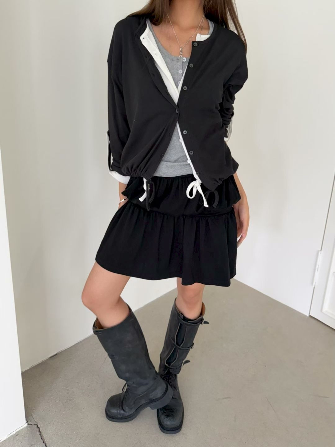 Mid-sleeve cardigan