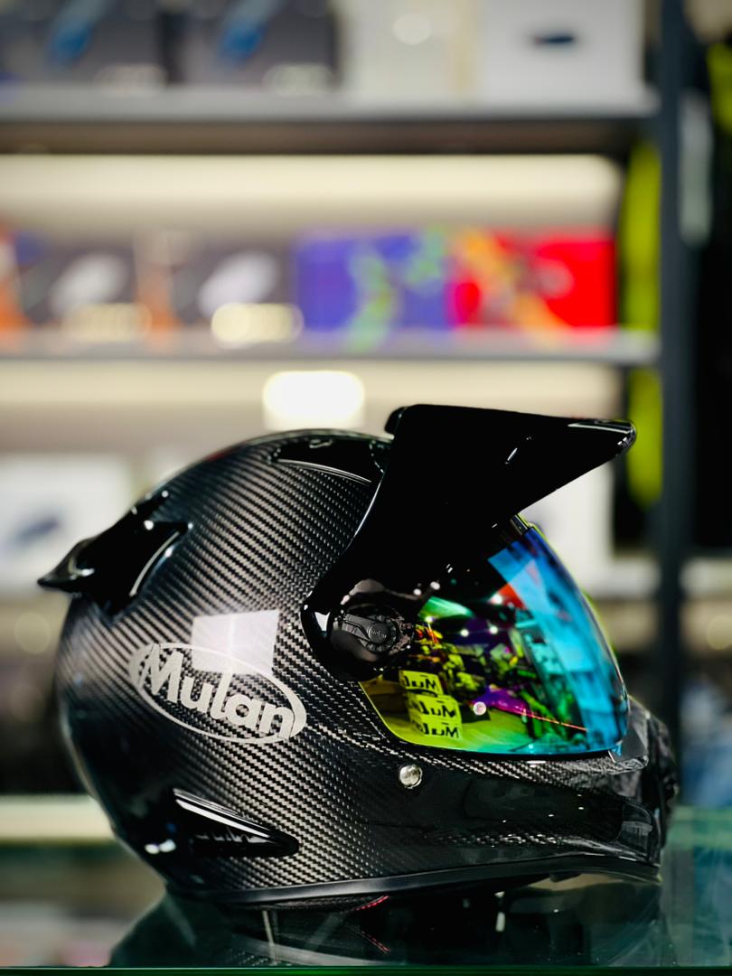 MULAN 739 3K CARBON FIBRE Adventure Helmet | Bulletproof Kevlar | Photochromic Visor | ECE Approved | Touring Ready