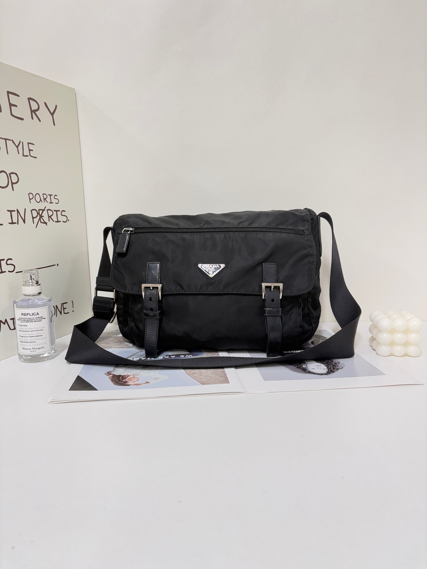 【預訂貨品】prada黑色尼龍郵差包