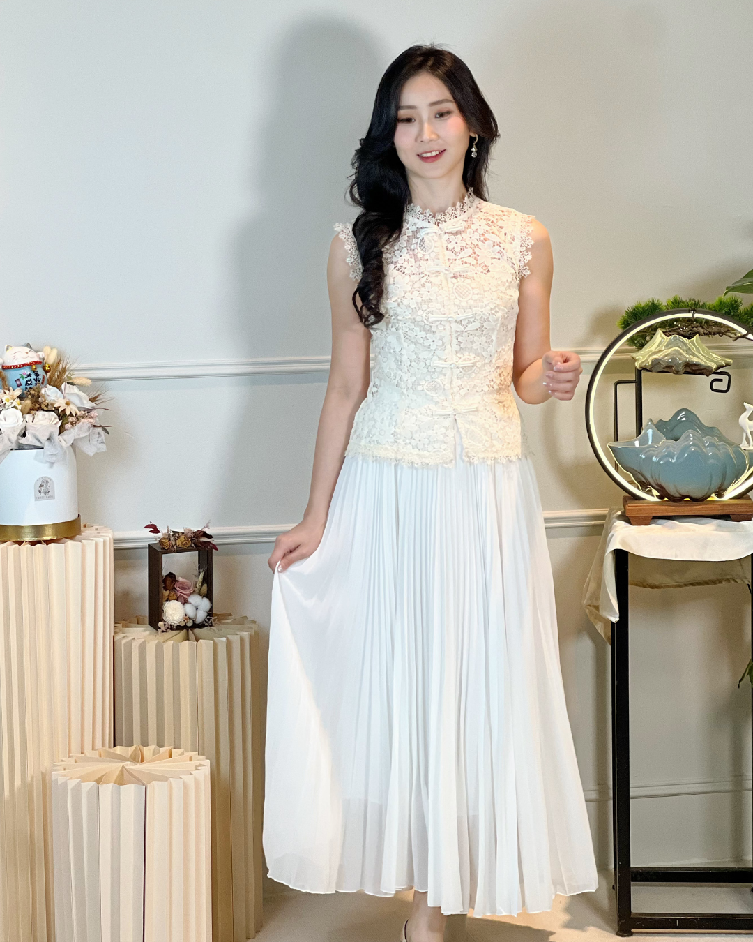 5104 Quintina Pleated A Line Skirt 