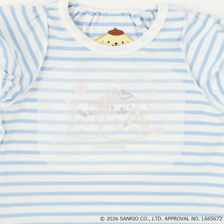 🇯🇵預訂 日本直送🇯🇵Petit Main x Sanrio系列三色人物賞櫻刺繡貼花短袖上衣