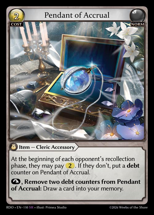 Pendant of Accrual / RDO-110 (SR)
