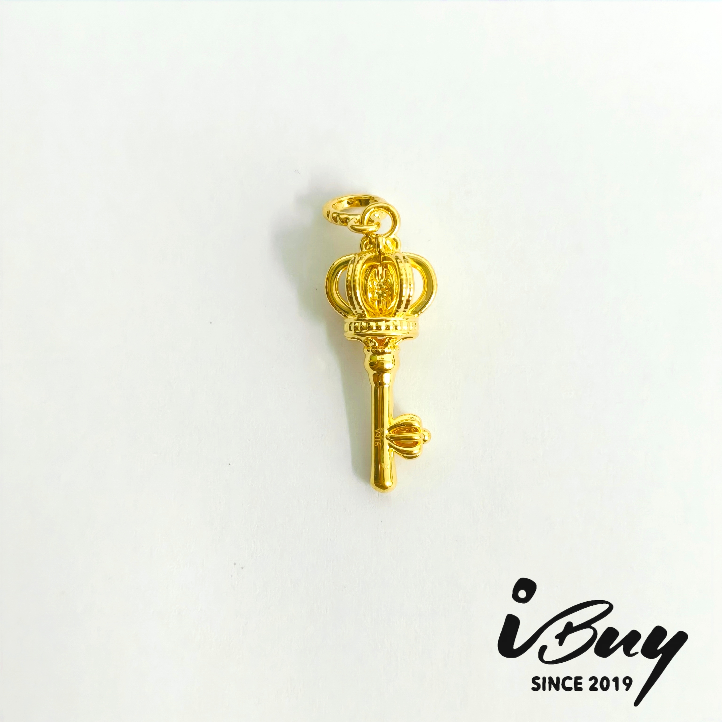 916 HARD GOLD CROWN KEY CHARM 916 硬金 王冠钥匙串咀