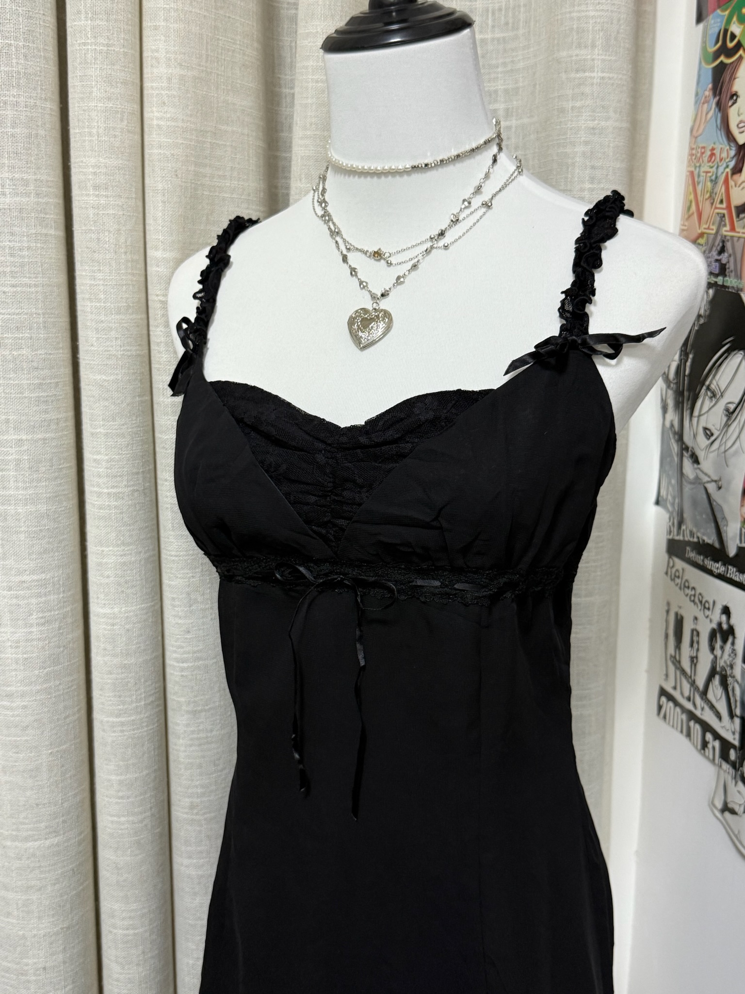 Lace-Trim Ruched Bust Slip Dress