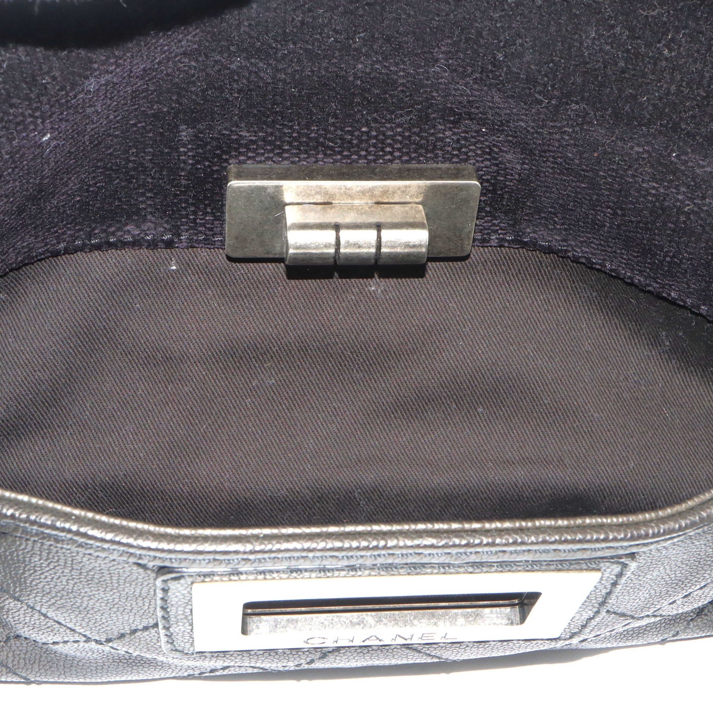 Chanel 2.55 Caviar Mademoiselle Lock Bowling Bag