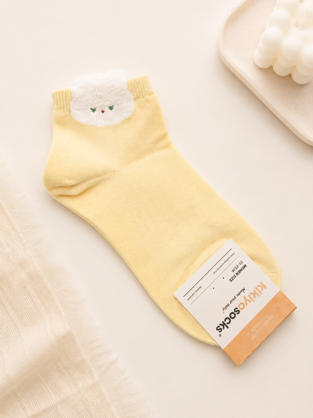 Korean Fluffy Bunny Mid Socks