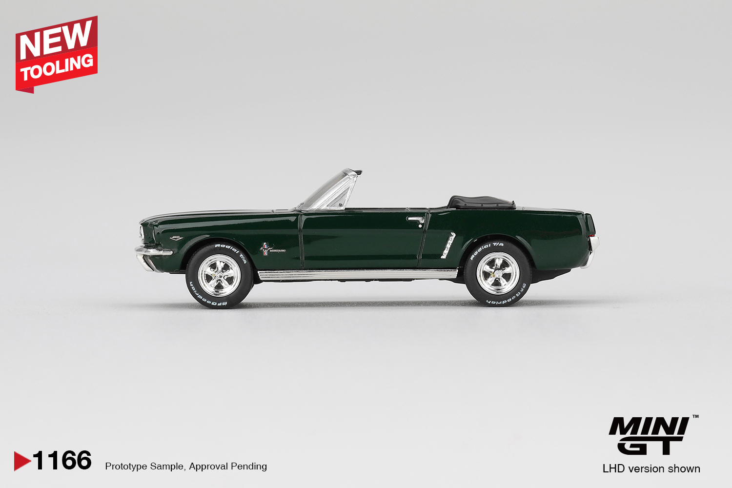 Mini GT 1/64 Ford Mustang Convertible 1964 Highland Green - MGT01166-L