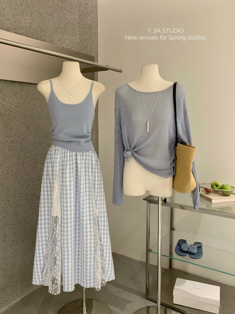1749 Creamy Blue 3piece Set "奶蓝甜美系三件套 "