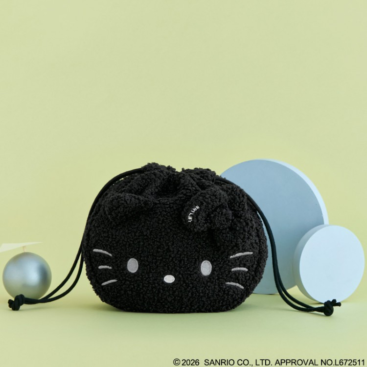 🎀【預訂】 HELLO KITTY × BRILMY 索繩袋 黑色版Kitty 