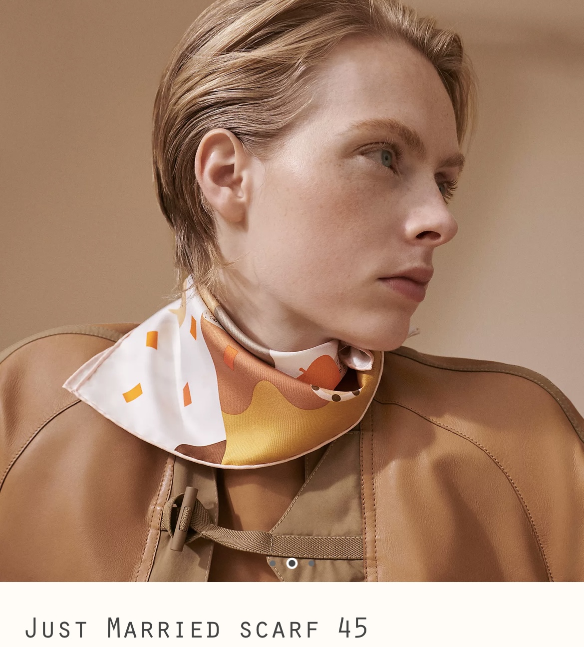 🧧 Hermès 45cm 100%絲Just Married圖案絲巾