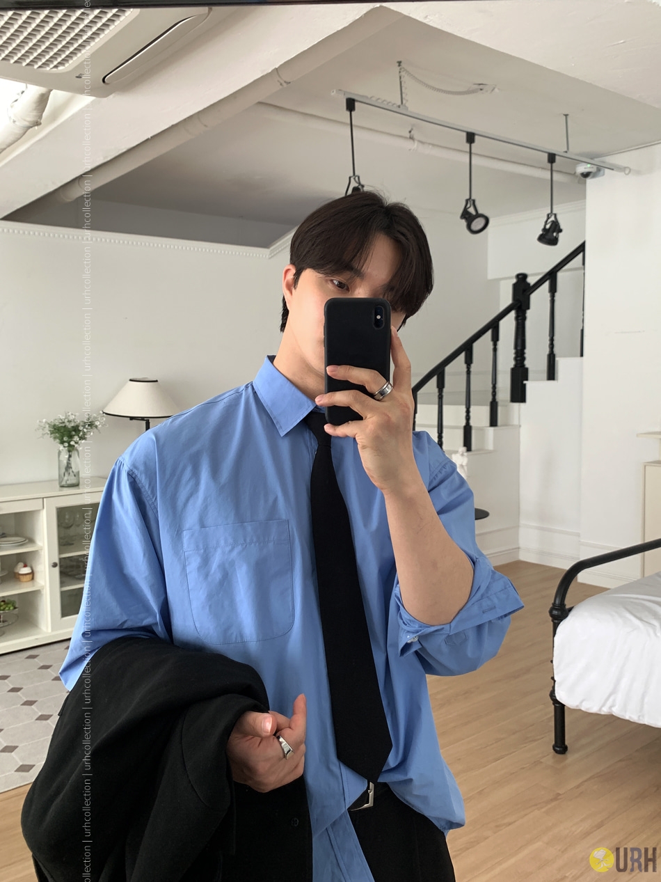 【100%保證韓國直送】簡約經典百搭半寬鬆純棉恤衫 Basic Cotton Shirt [11 color] RL114770