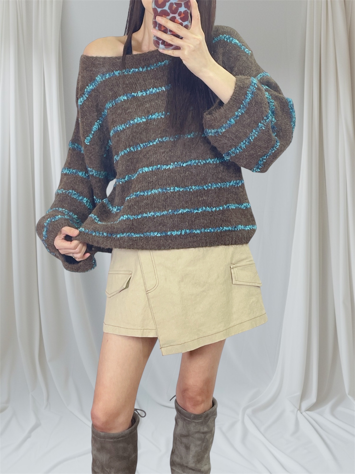 K5533 間線鬆身針織top