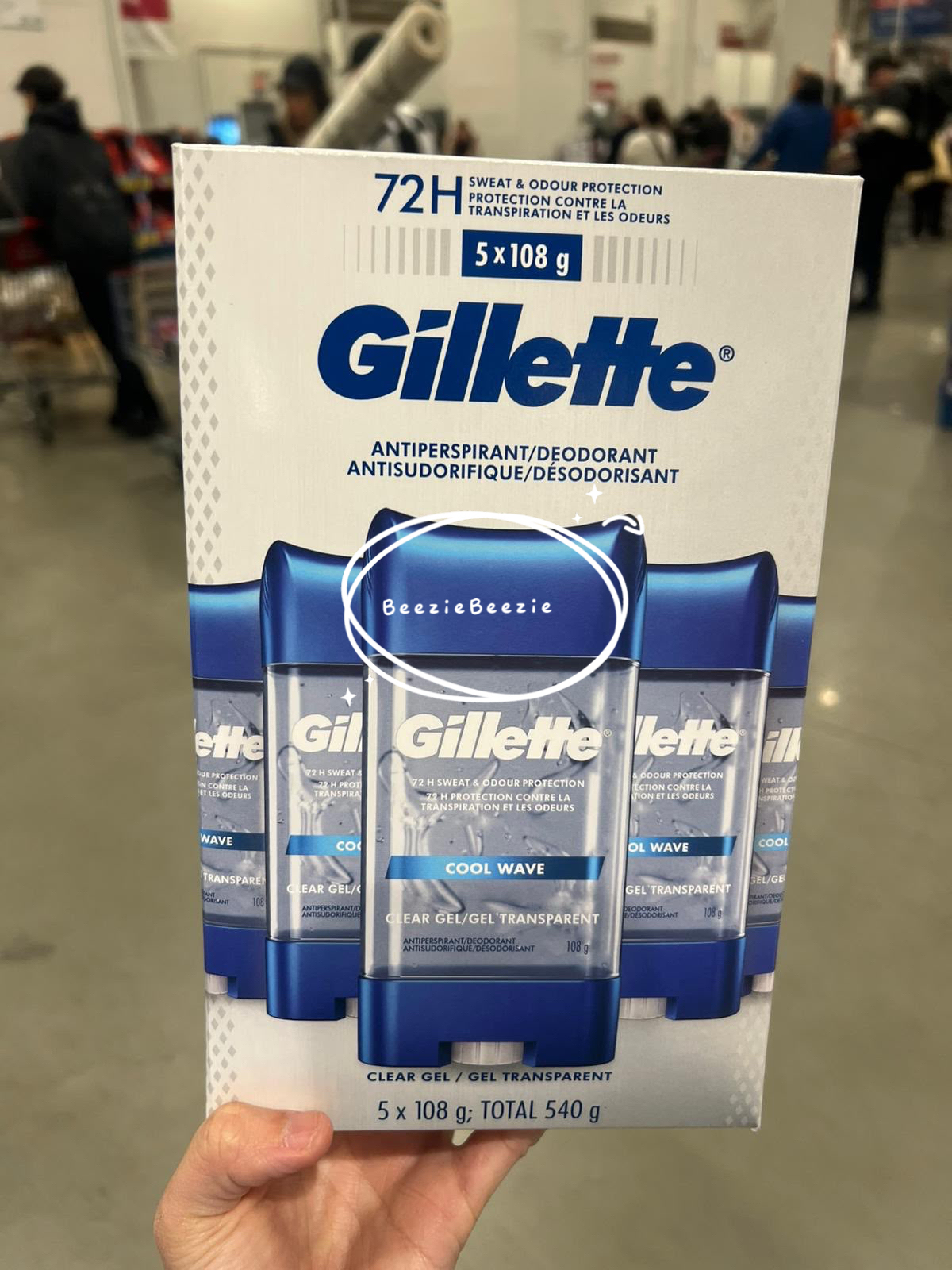 (預購 - 10月23日截單) Gillette 男士止汗劑 (108g x 5)