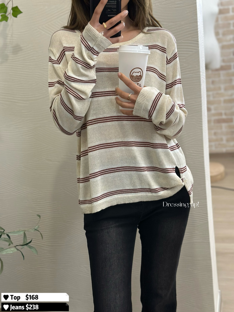 輕薄速乾｜條紋薄線衫