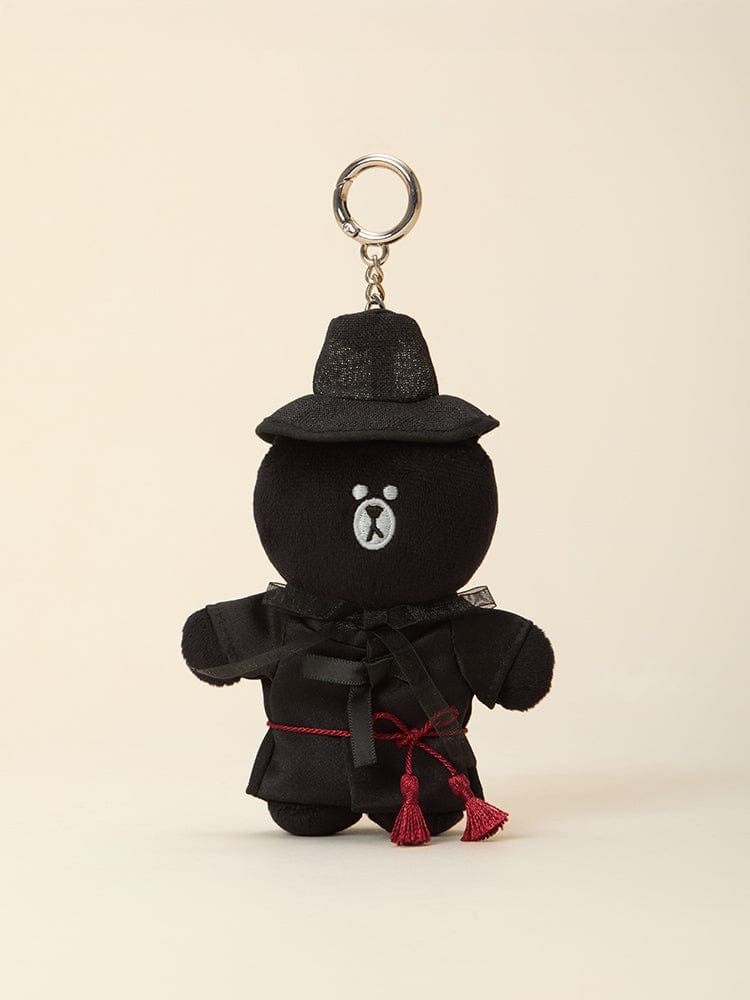 📦訂購 韓國代購 LINE FRIENDS BROWN UNDERWORLD SAJA PLUSH KEYRING (K-SOUVENIR) 熊大韓服鎖匙扣