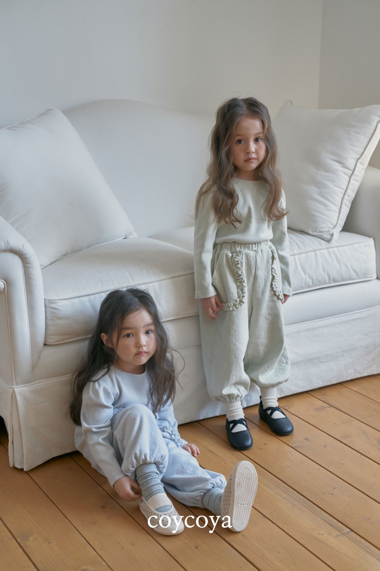 🌸預訂 韓國直送🌸🇰🇷COYCOYA兩色荷葉邊口袋寬鬆運動褲