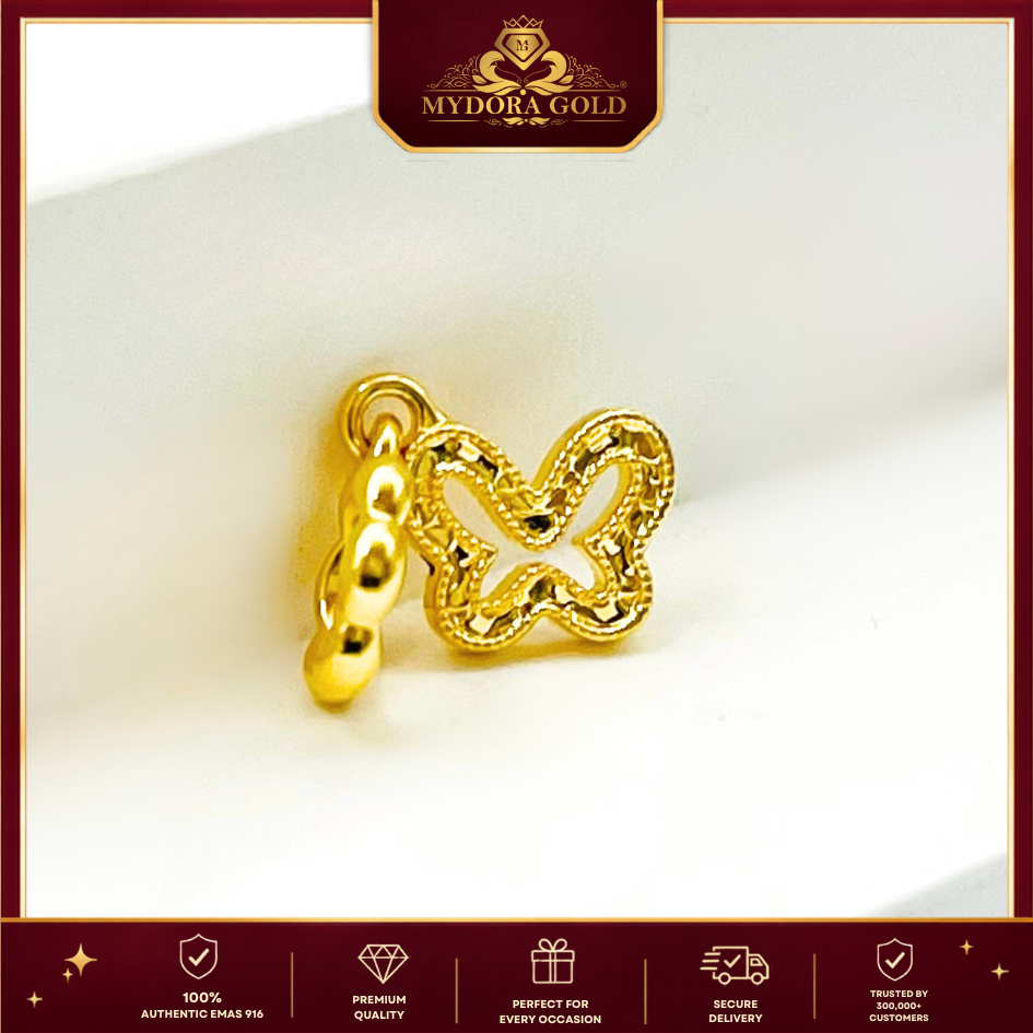 MYDORA Charm Emas 916 Mini Sparkle Butterfly (5G) l EMAS 916/22K