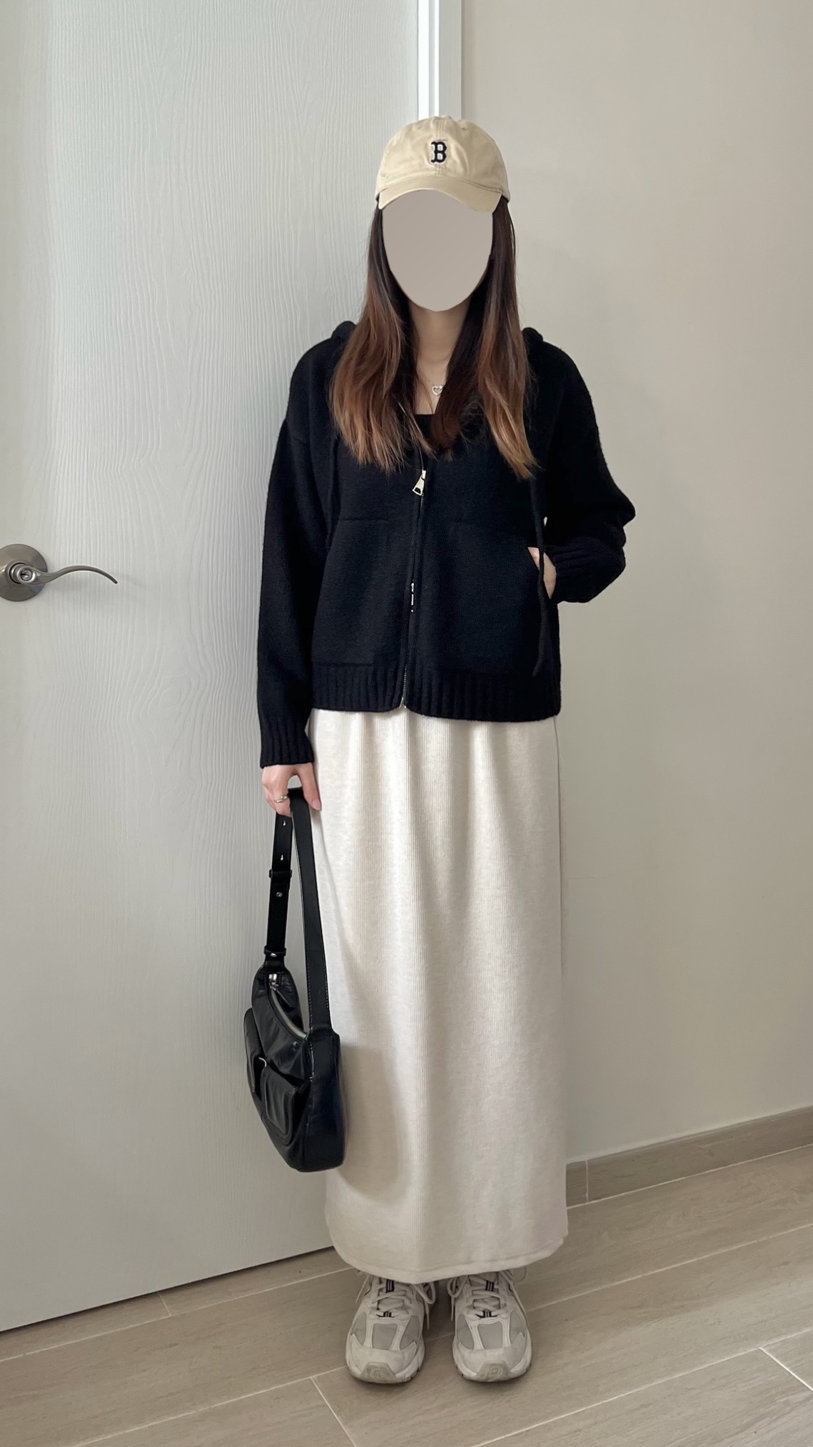 親膚軟熟細坑紋長裙 