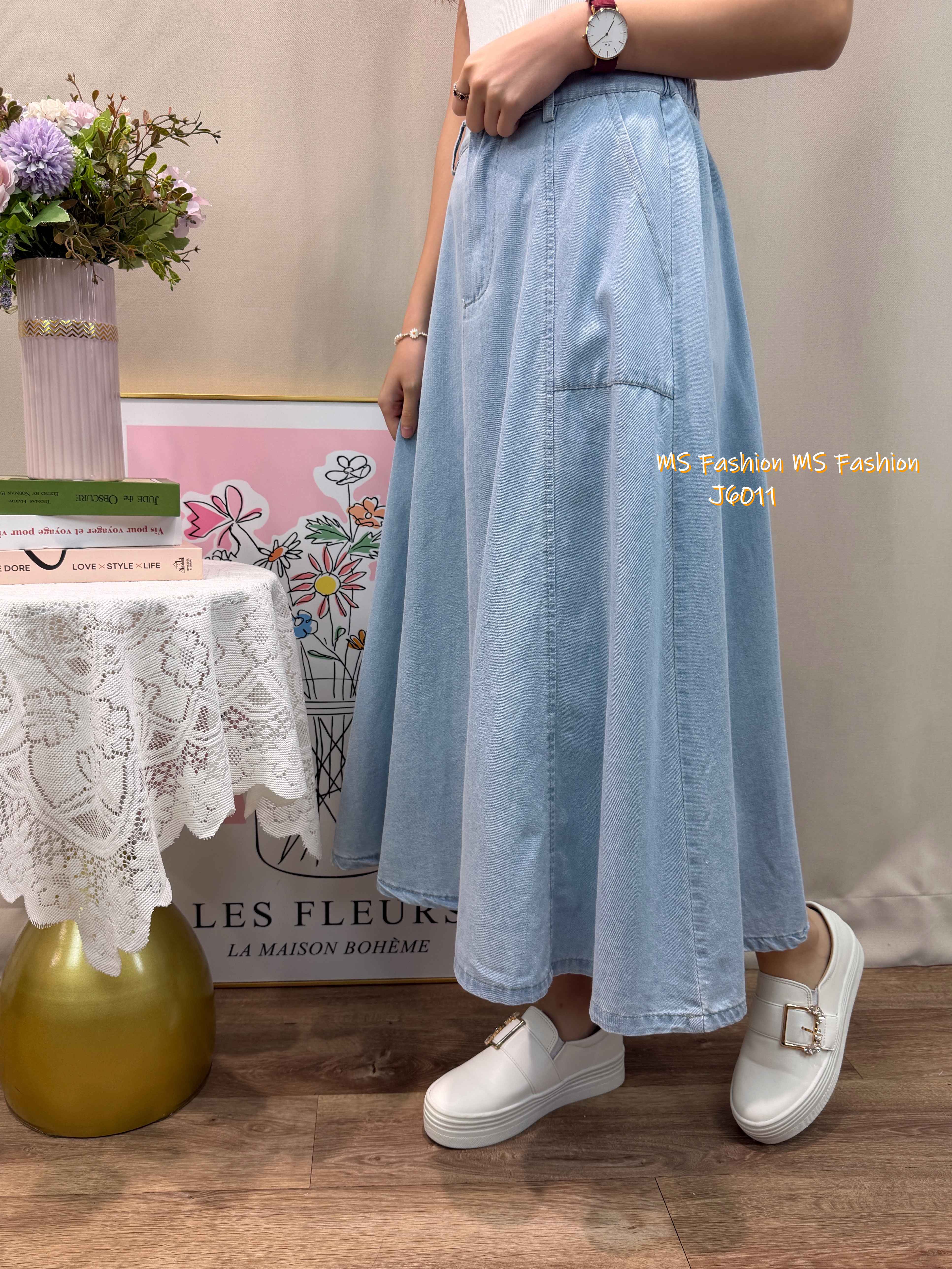 J6011 韓國🇰🇷中長款牛仔半裙