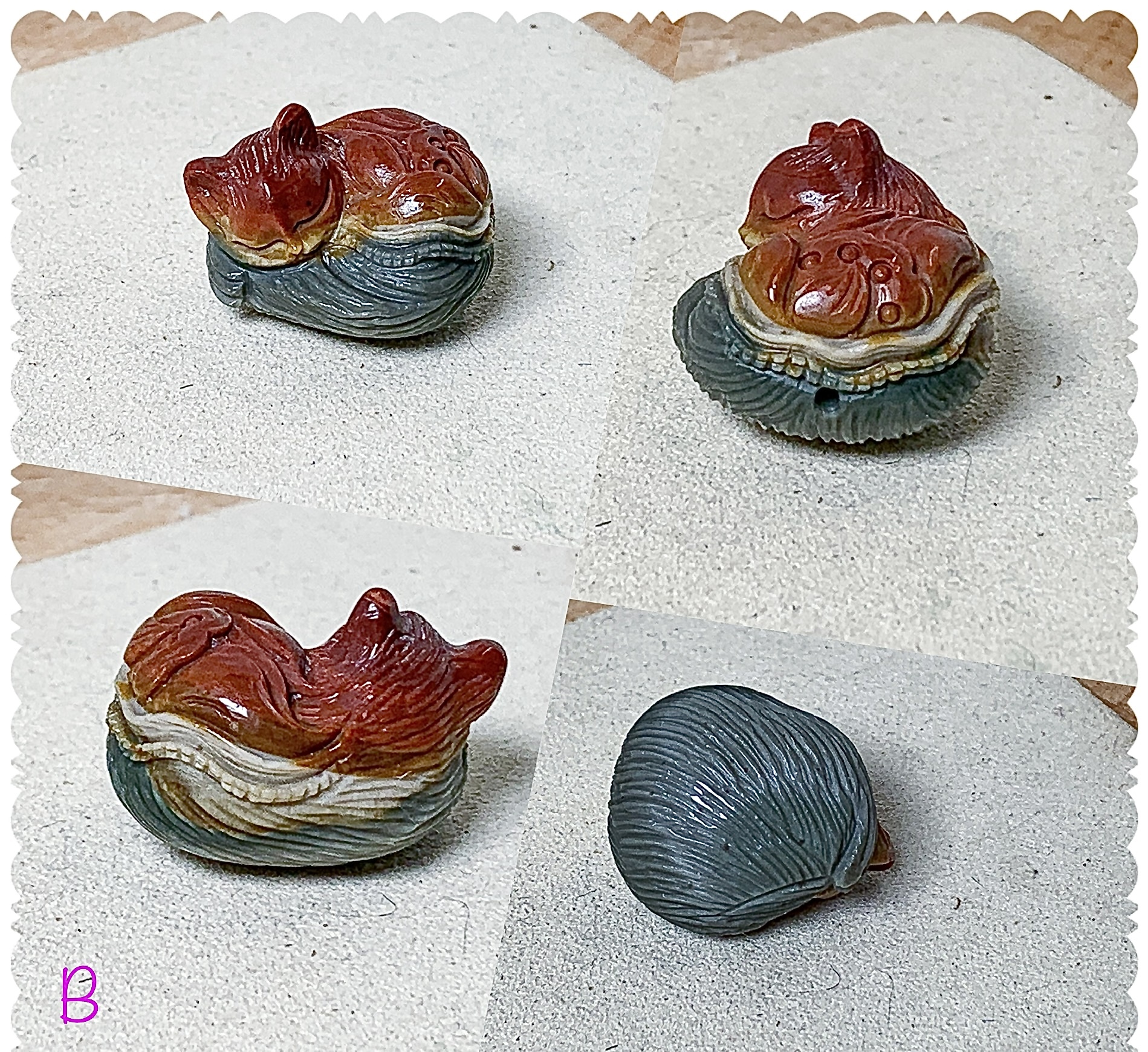 阿拉善精工雕刻睡貓