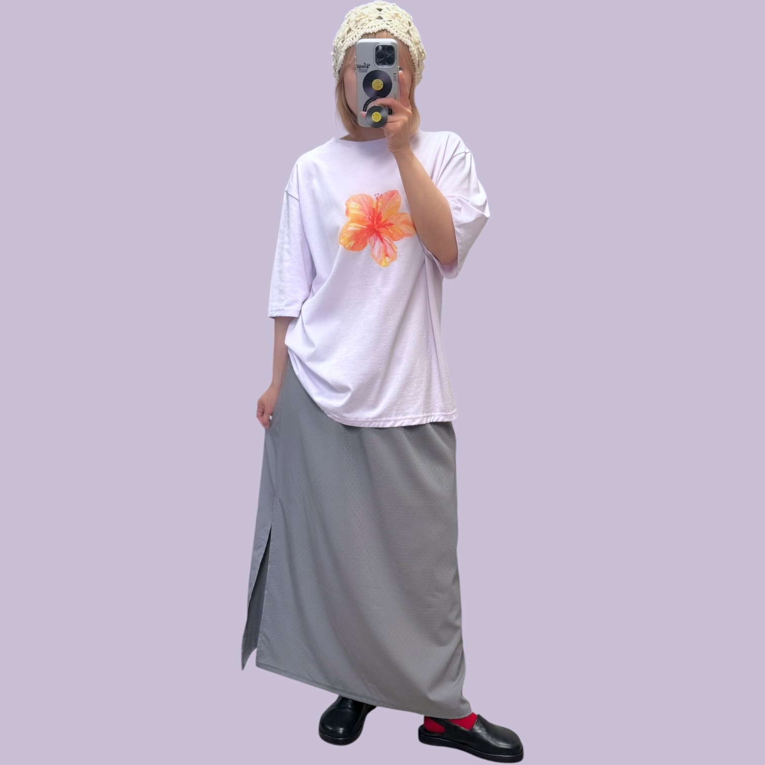 221343 側開叉長裙