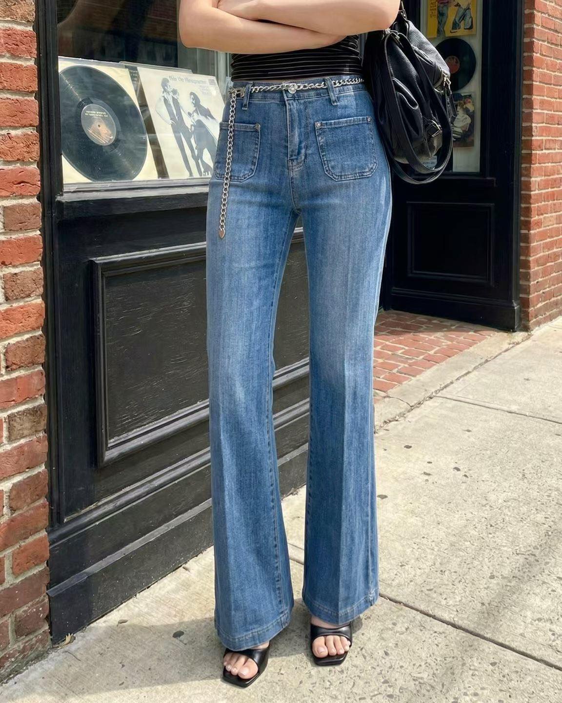 雙袋小喇叭牛仔褲