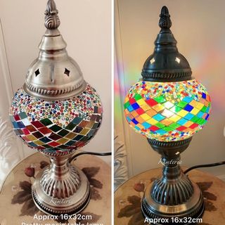 Table Multicolored Mosaic Style Lamp