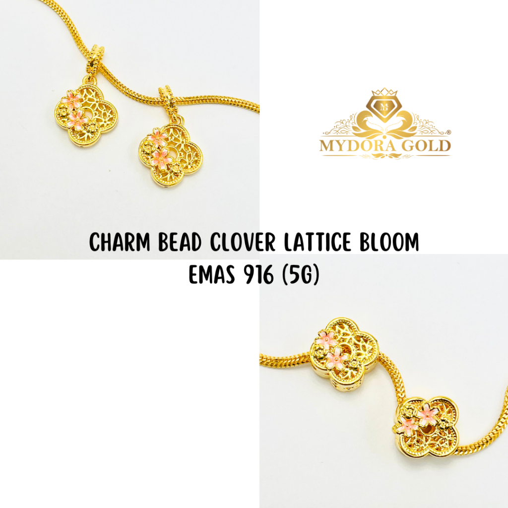 MYDORA Charm Bead Clover Lattice Bloom (5G) l EMAS 916/22K
