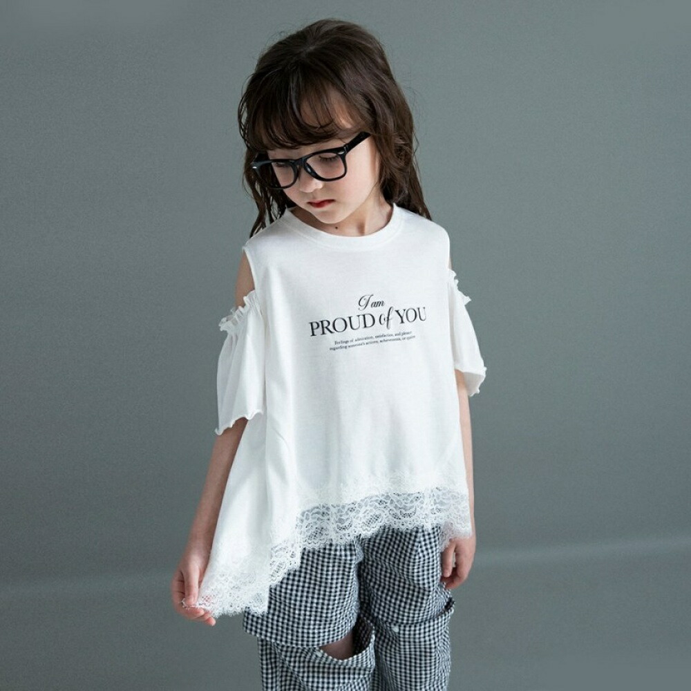 🆕【⭐訂購⭐】🌀 🇯🇵 日本直送🇯🇵 露肩 荷葉邊 蕾絲下擺 短袖TEE［2款選］🌀[ELDA-0236][260526]