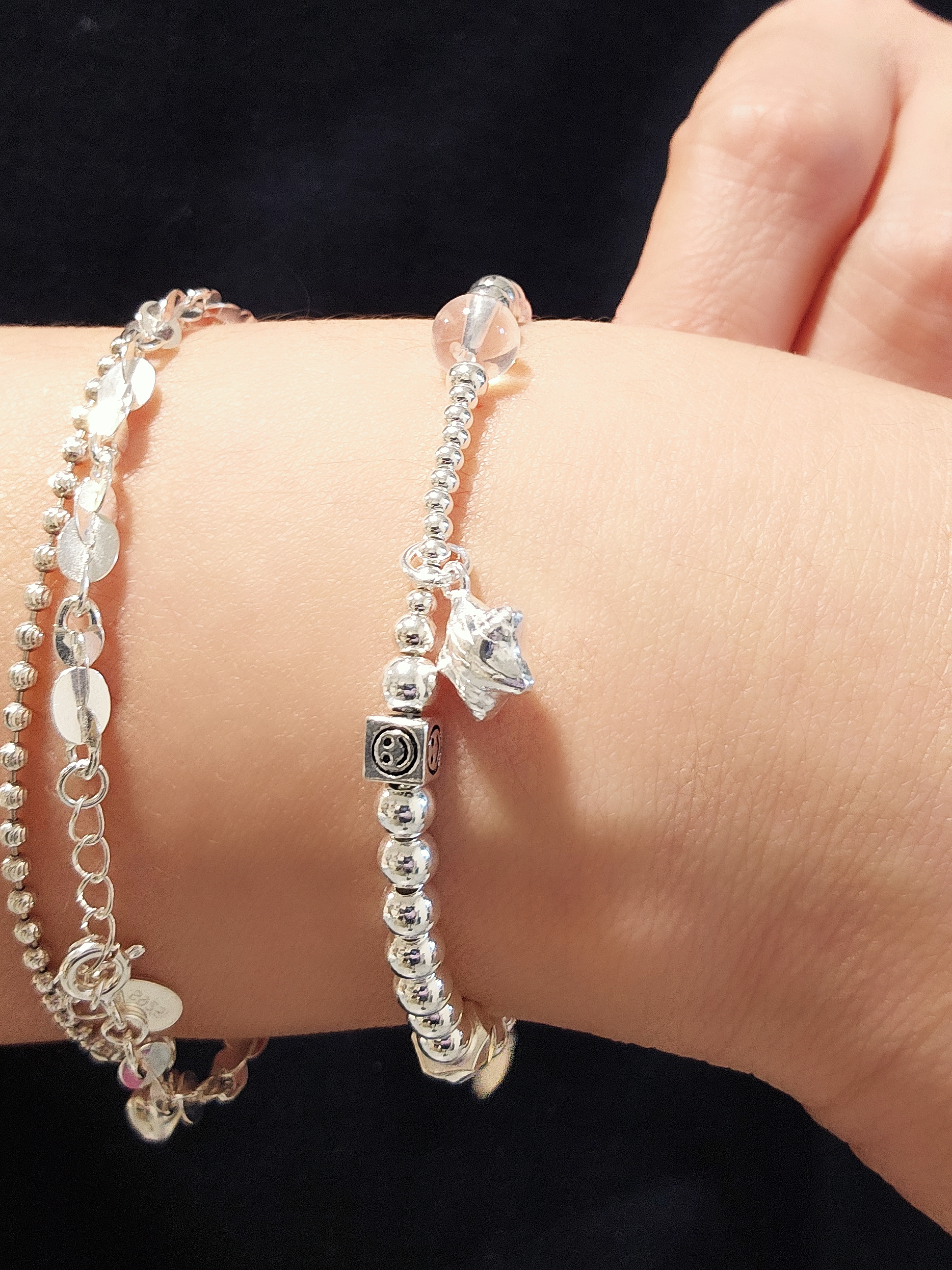 S925 -  *MH0035* Chrome Smile Bracelet 