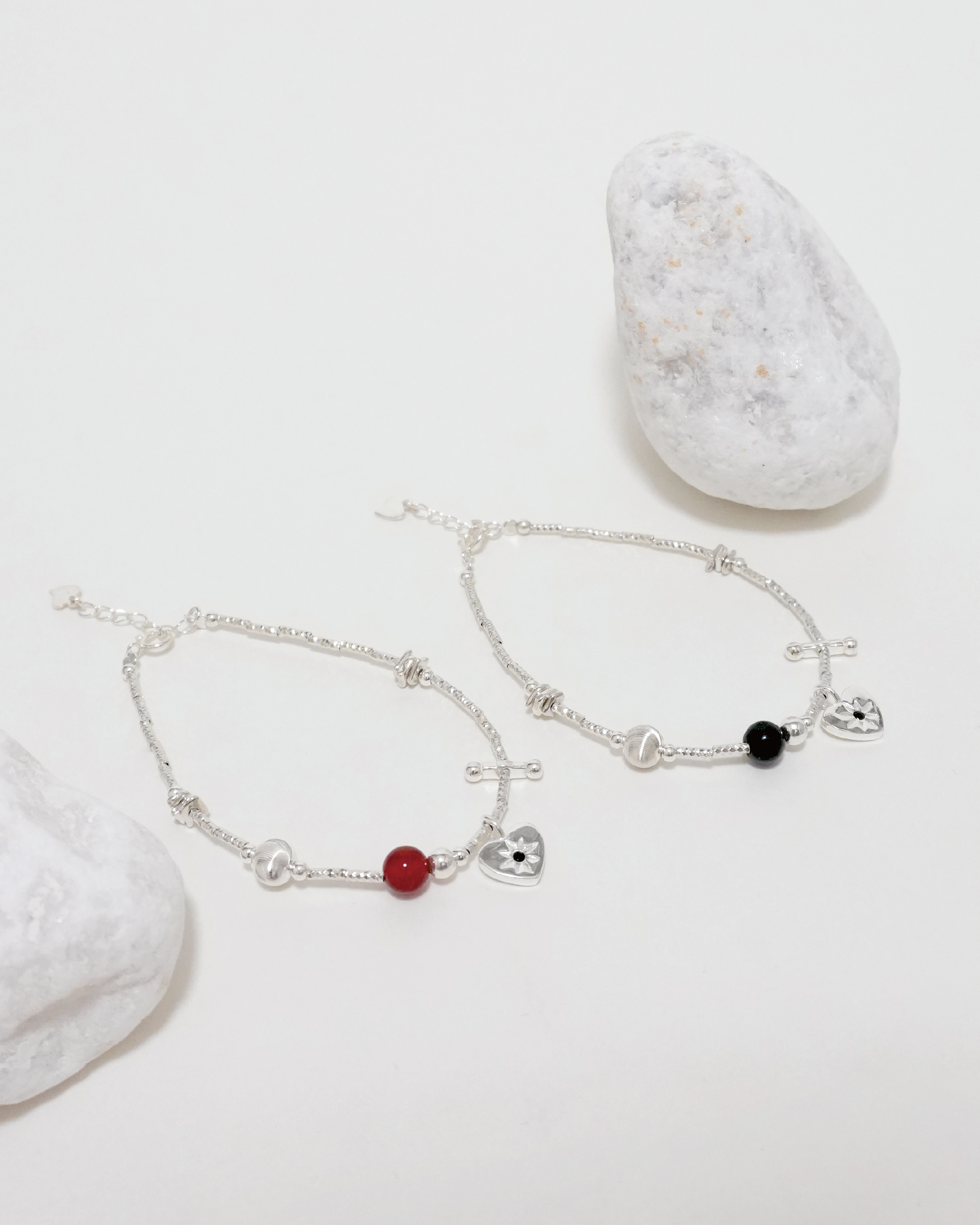 Agate Heart Drop Bracelet