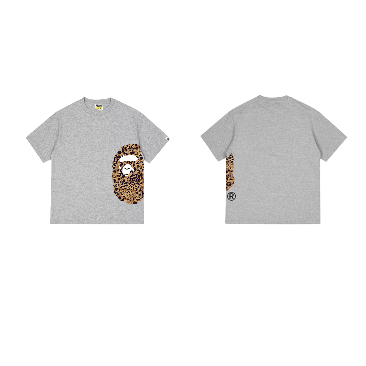 Bape Wild Leopard Pattern Ape Head Relaxed Fit Tee