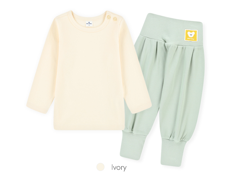 🌸預訂 韓國直送🌸🇰🇷Milk Baby兩色小熊標籤長袖包腹家居服上下套裝