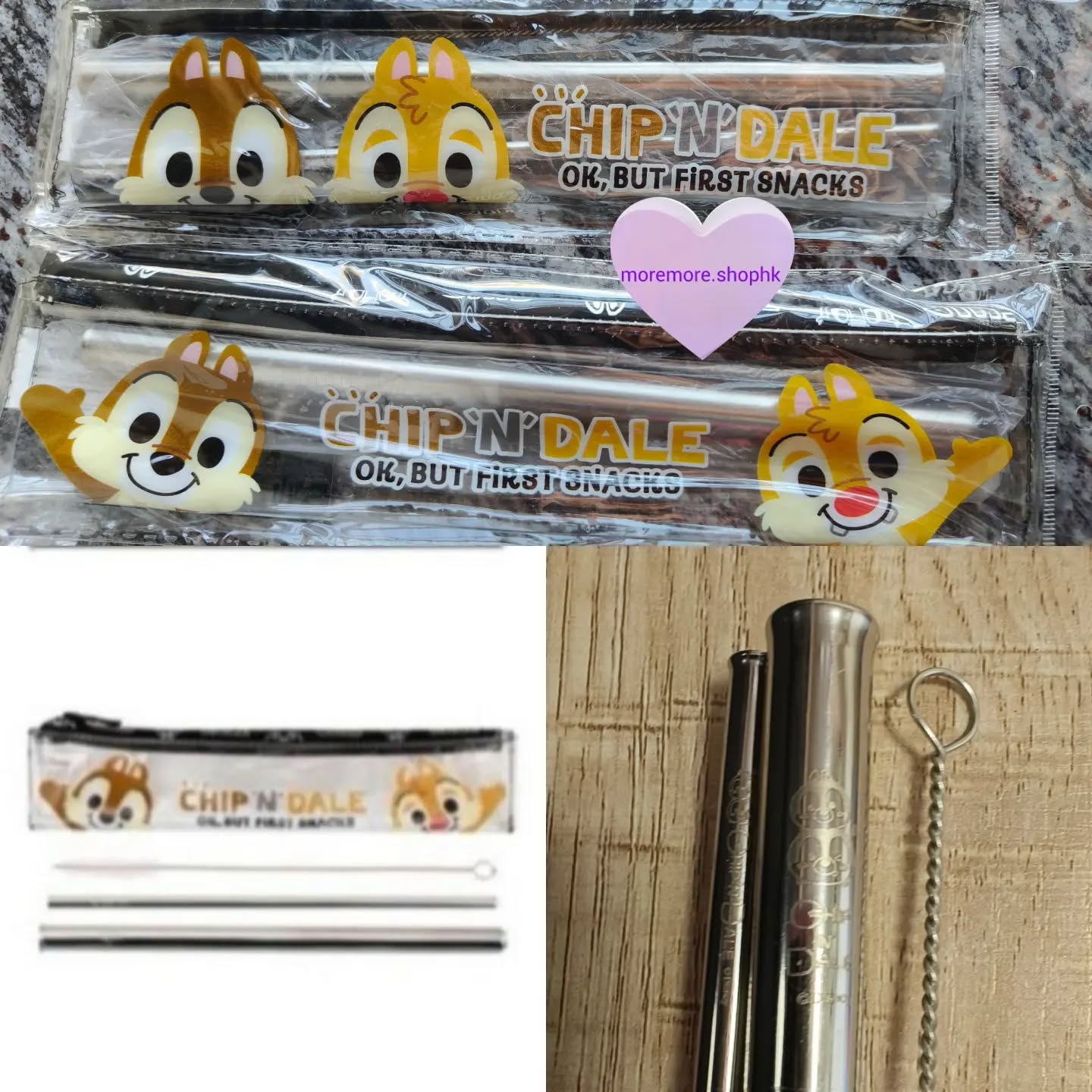 現貨💜正版💜chip n dale 304不鏽鋼飲管set😃