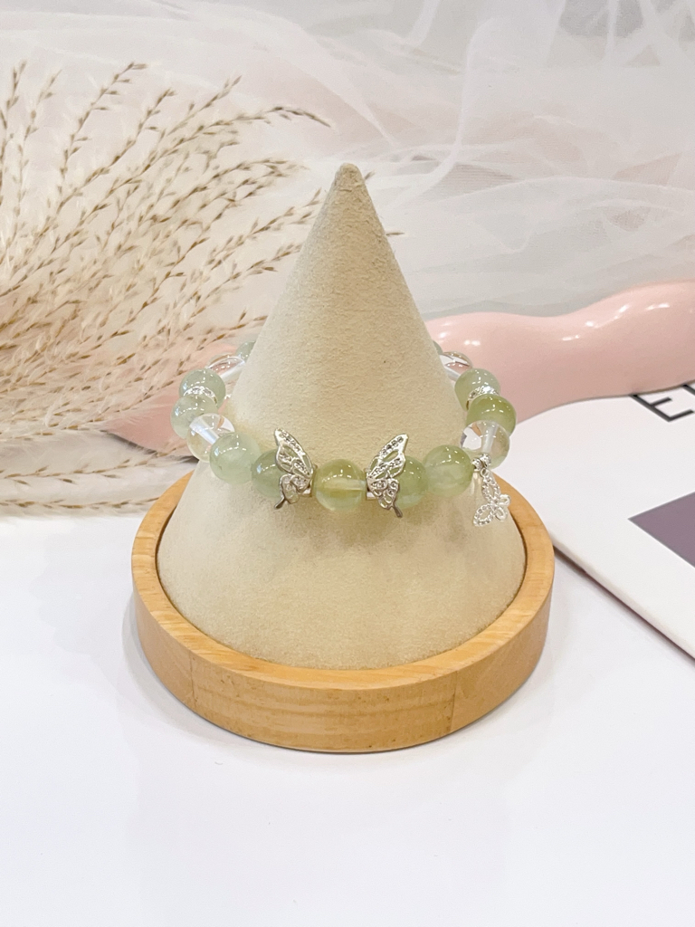 🌈 海蓝宝 × 紫水晶 × 粉水晶 × 葡萄石 × 白水晶手串 Aquamarine, Amethyst, Rose Quartz, Prehnite & Clear Quartz  |  10mm