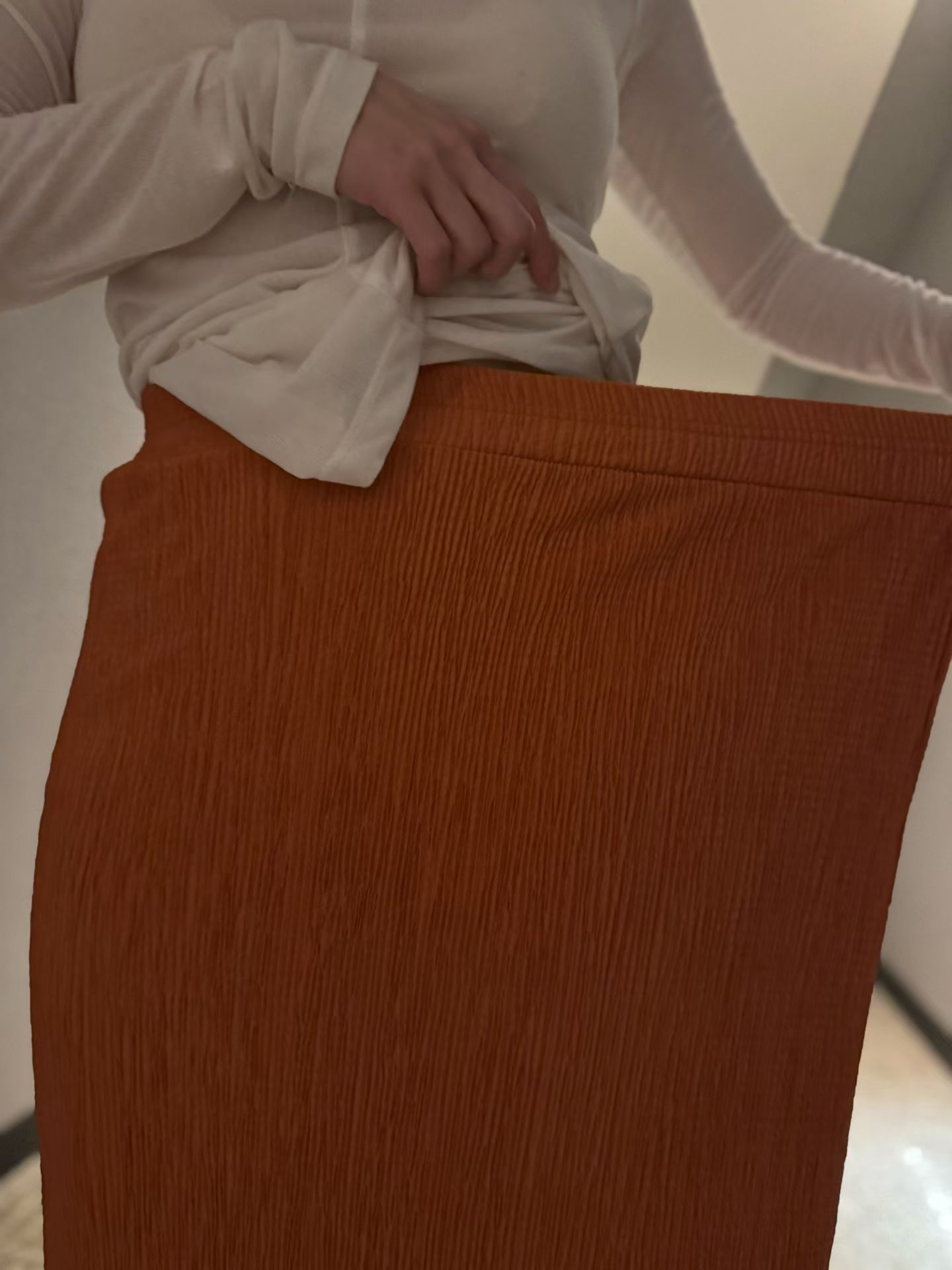 C25 免燙樹枝紋魚尾裙