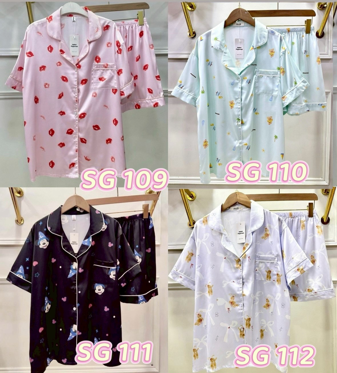泰國直送絲質睡衣成人版No .SG91 -SG 134