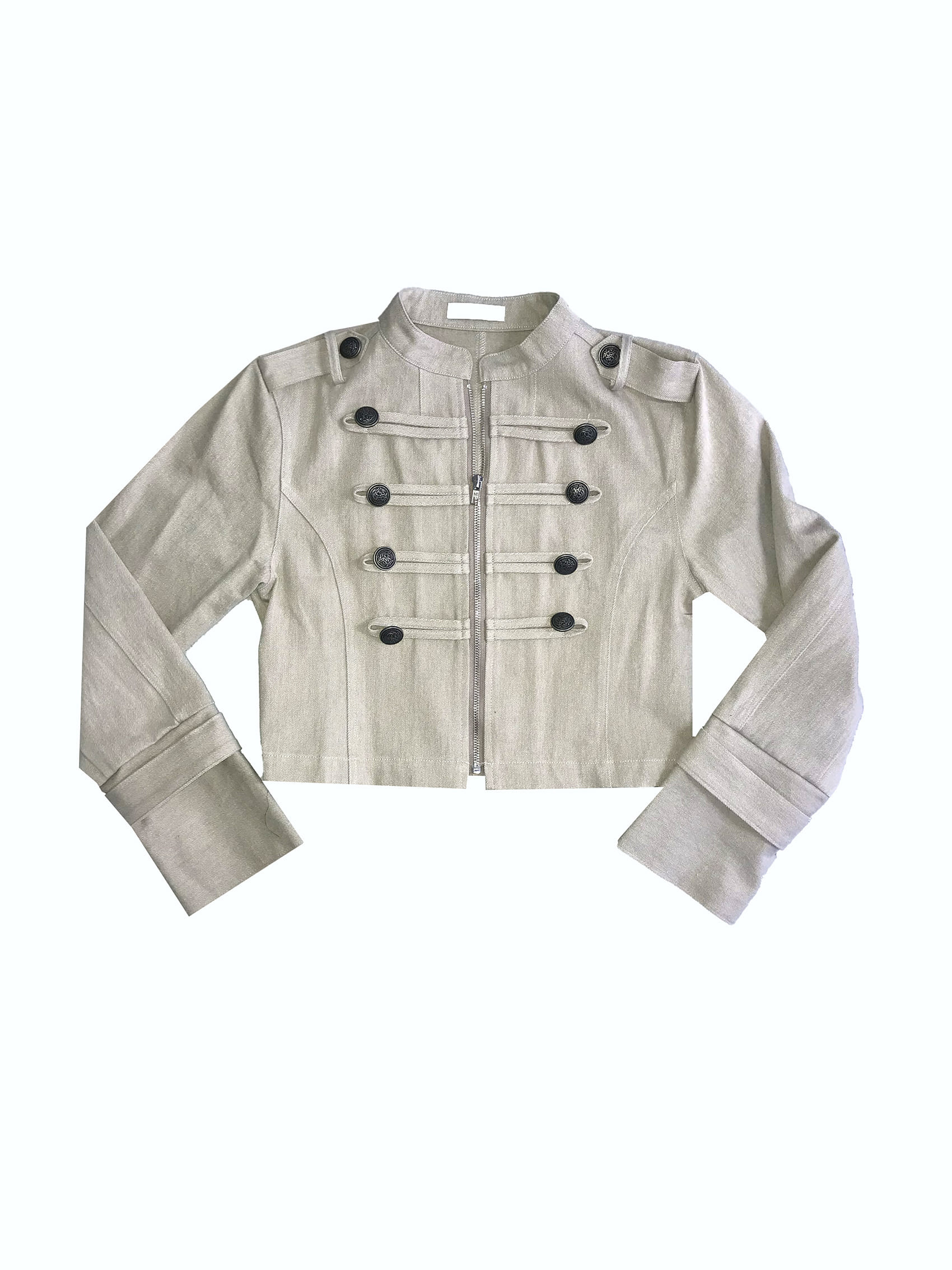 Vintage Zip Front Cropped Jacket