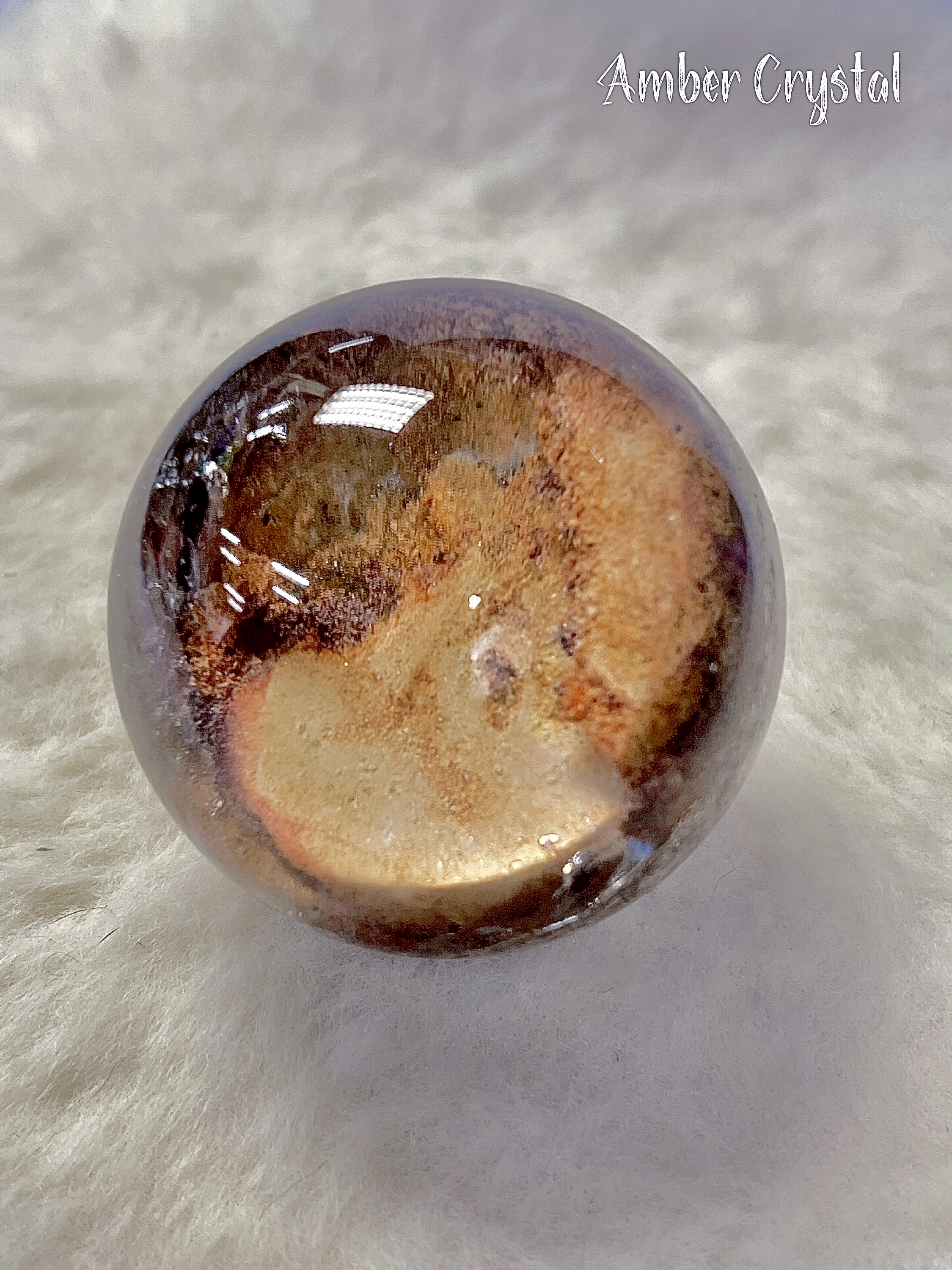 黃紅幽靈白膠花彩虹水晶球