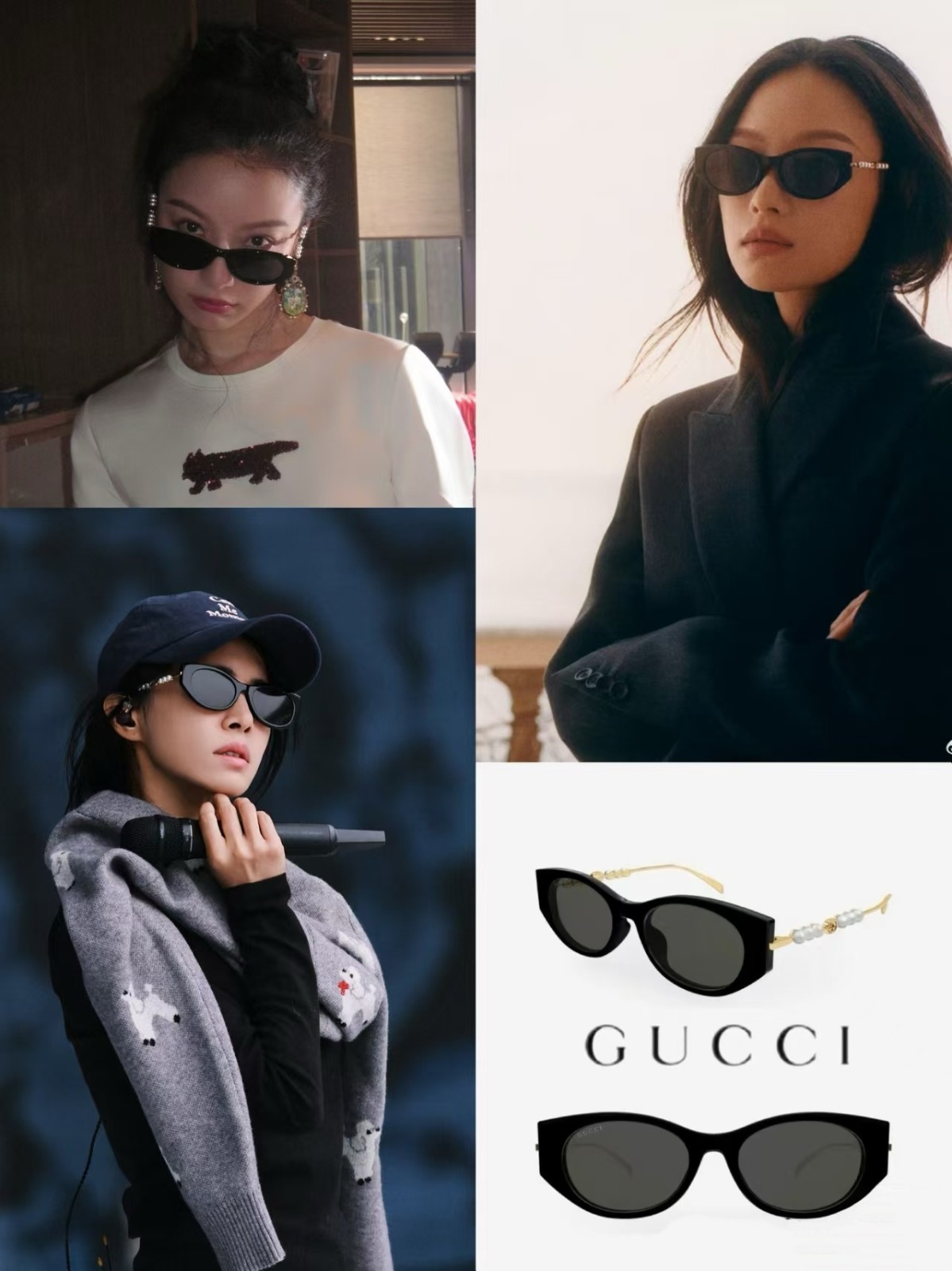 【原單】Gucci Eyewear faux-pearl cat-eye sunglasses 珍珠GG太陽眼鏡